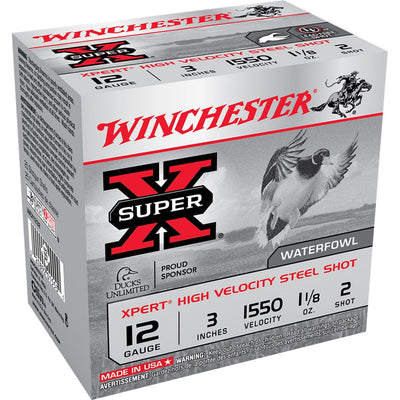 Winchester Ammo Winchester Super-x Xpert Hi-velocity Steel 12 Ga. 3 In. 1 1/8 Oz. 2 Shot 25 Rd. Ammo