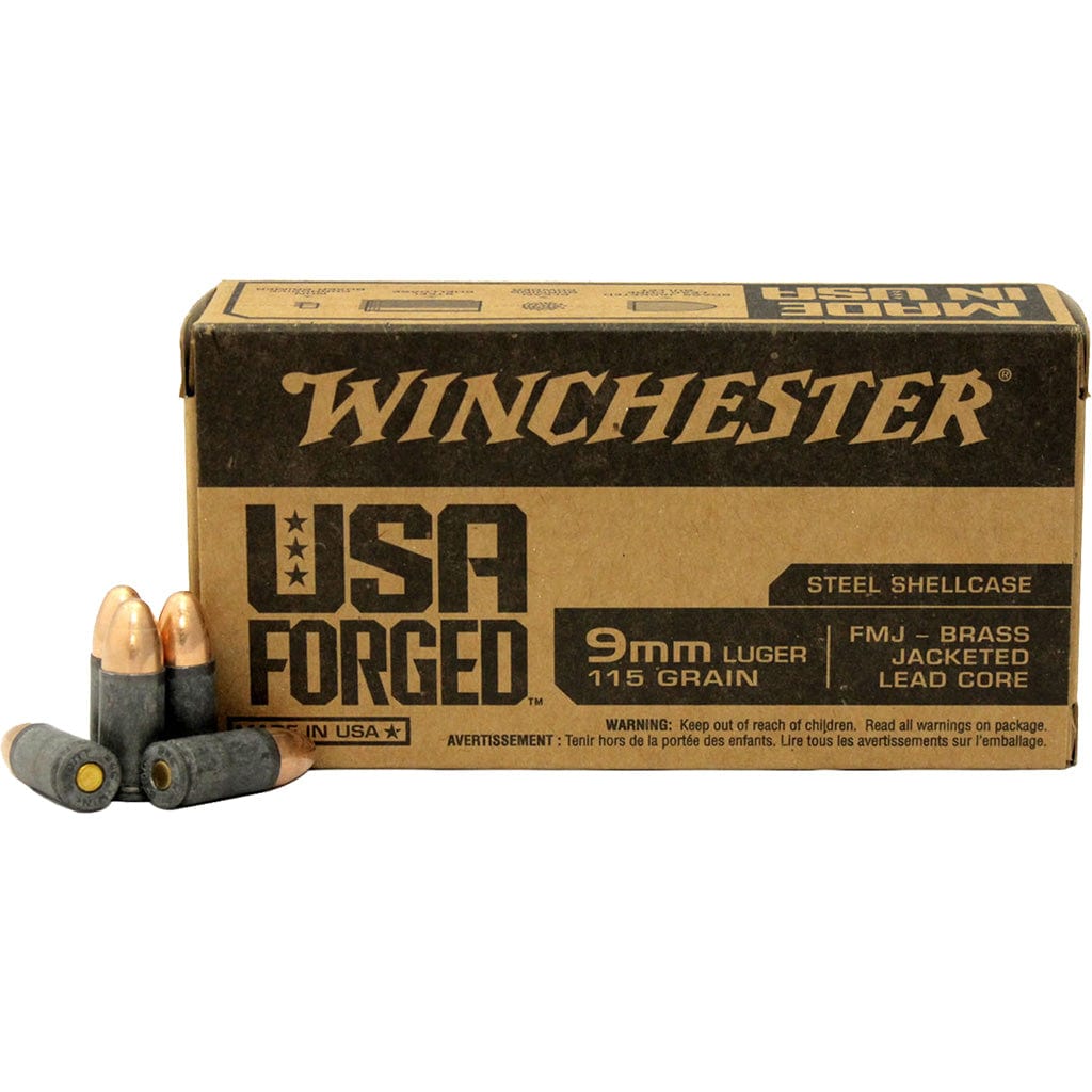 Winchester Ammo Winchester Usa Forged Pistol Ammo 9mm 115 Gr. Fmj Brass Jacketed Lead Core 1000 Rd. Ammo