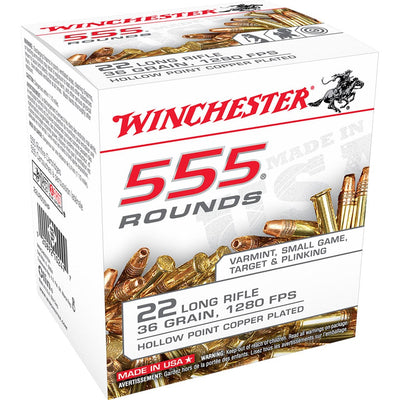 Winchester Ammo Winchester Usa Pistol Ammo 22 Lr 36 Gr. Copper Plated Hp 555 Ammo