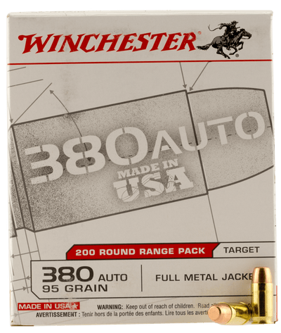 Winchester Ammo Winchester Usa Pistol Ammo 380 Acp 95 Gr. Full Metal Jacket 200 Rd. Ammo