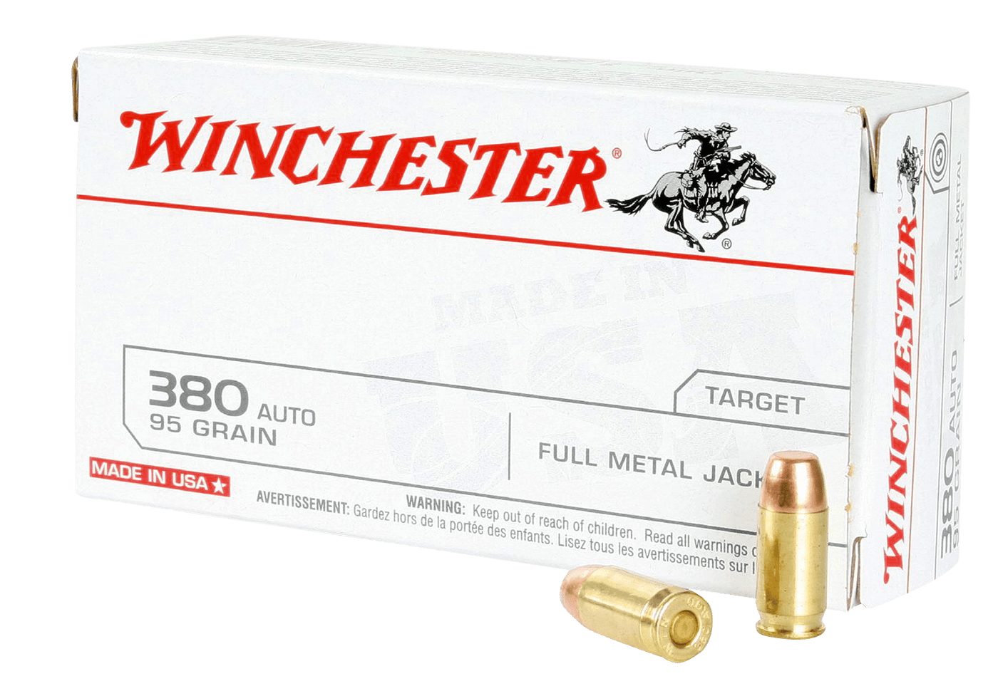 Winchester Ammo Winchester Usa Pistol Ammo 380 Acp 95 Gr. Full Metal Jacket 50 Rd. Ammo