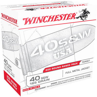 Winchester Ammo Winchester Usa Pistol Ammo 40 S&w 165 Gr. Fmj 200 Rd. Ammo