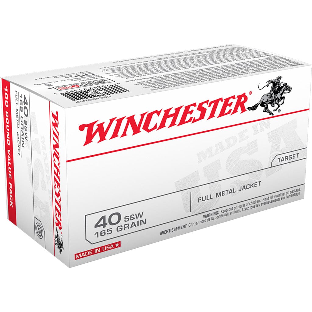 Winchester Ammo Winchester Usa Pistol Ammo 40 S&w 165 Gr. Full Metal Jacket 100 Rd. Ammo