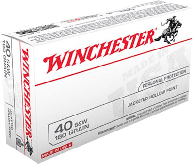 Winchester Ammo Winchester Usa Pistol Ammo 40 S&w 180 Gr. Jacketed Hp 50 Rd. Ammo