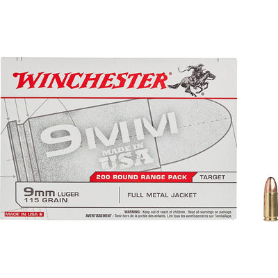 Winchester Ammo Winchester Usa Pistol Ammo 9mm 115 Gr. Fmj 200 Rd. Ammo