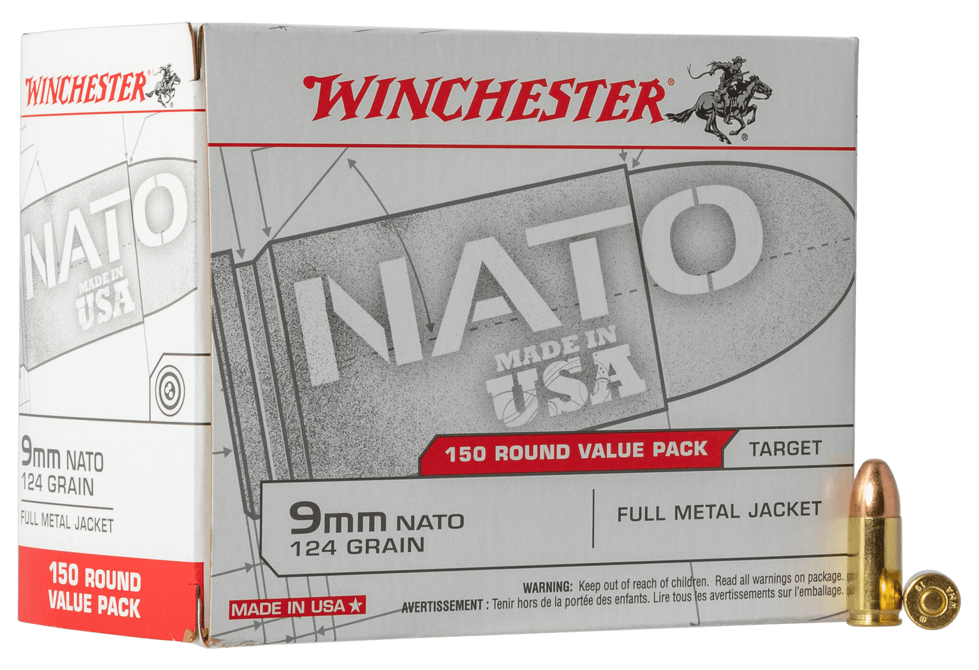 Winchester Ammo Winchester Usa Pistol Ammo 9mm 124 Gr. Fmj 150 Rd. Ammo