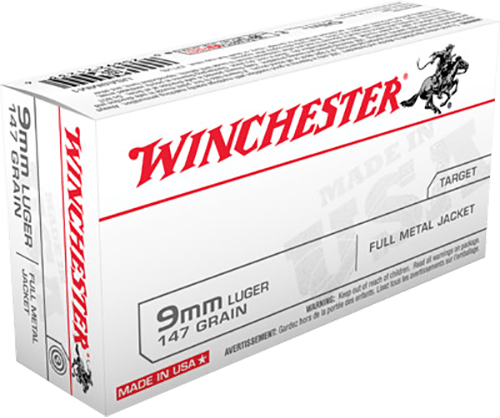 Winchester Ammo Winchester Usa Pistol Ammo 9mm 147 Gr. Fmj Flat Nose 50 Rd. Ammo
