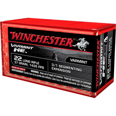 Winchester Ammo Winchester Varmint He Rimfire Ammo 22 Lr 37 Gr. Hollow Point 50 Rd. Ammo