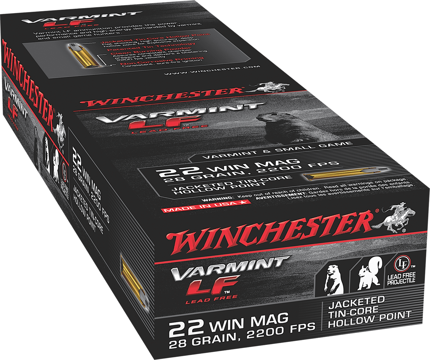 Winchester Ammo Winchester Varmint Lf Rimfire Ammo 22 Mag 25 Gr. Jacketed Hp 50 Rd. Ammo