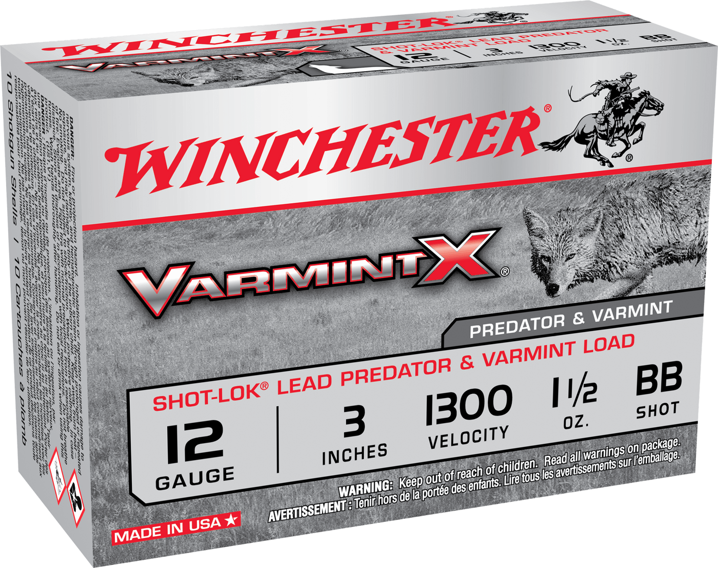 Winchester Ammo Winchester Varmint X Shot-lok Load 12 Ga. 3 In. 1 1/2 Oz. Bb Shot 10 Rd. Ammo