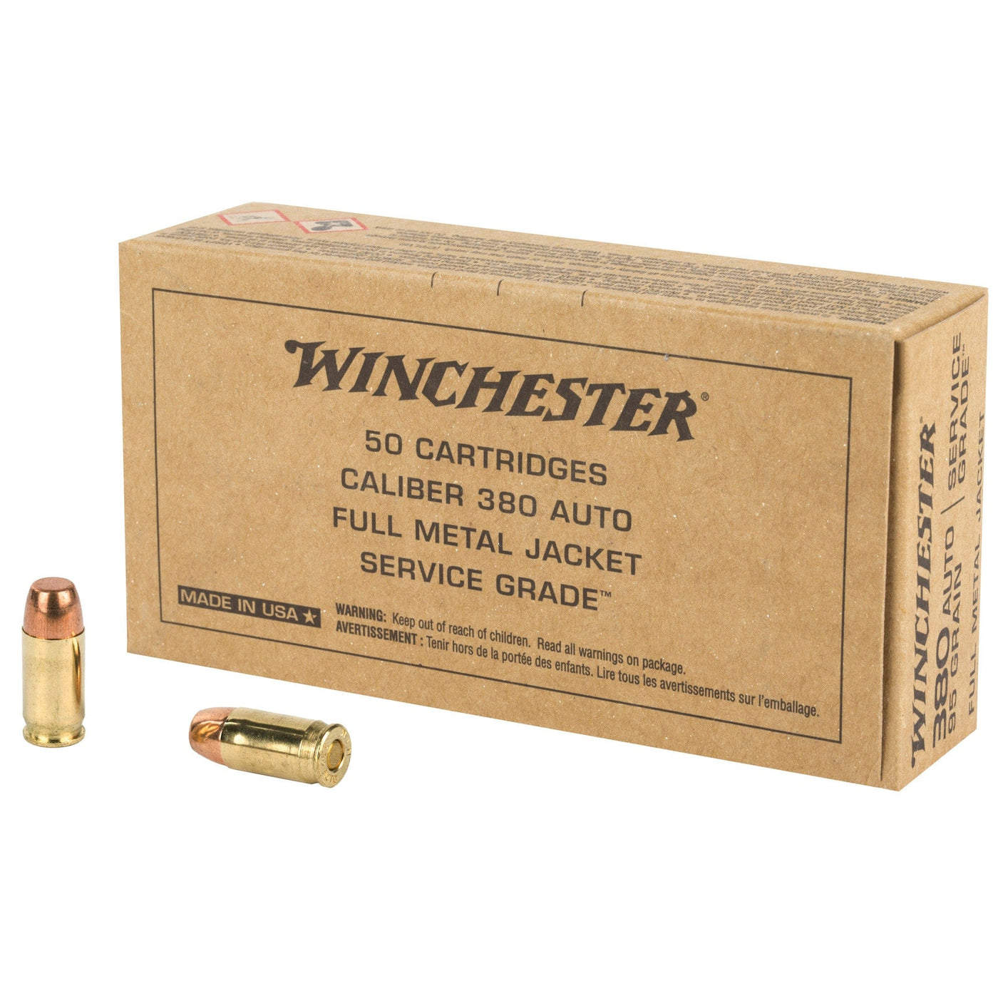 Winchester Ammunition Win Service Grade 380 95gr 50/500 Ammunition