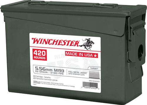 Winchester Ammunition Winchester Usa Rifle Ammo 5.56 55 Gr. Fmj 420 Rd. Stripper Clip Ammo