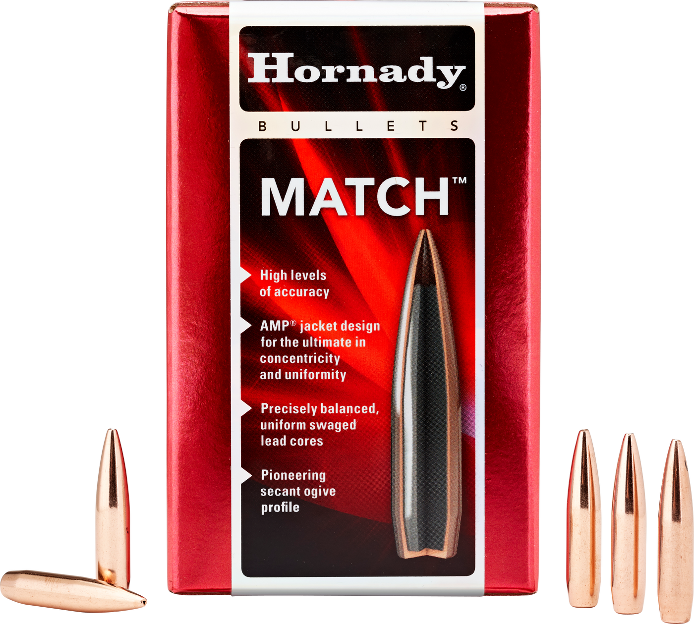 Hornady Match Bullets 30 Cal. .308 168 Gr. Bthp Match 100 Box