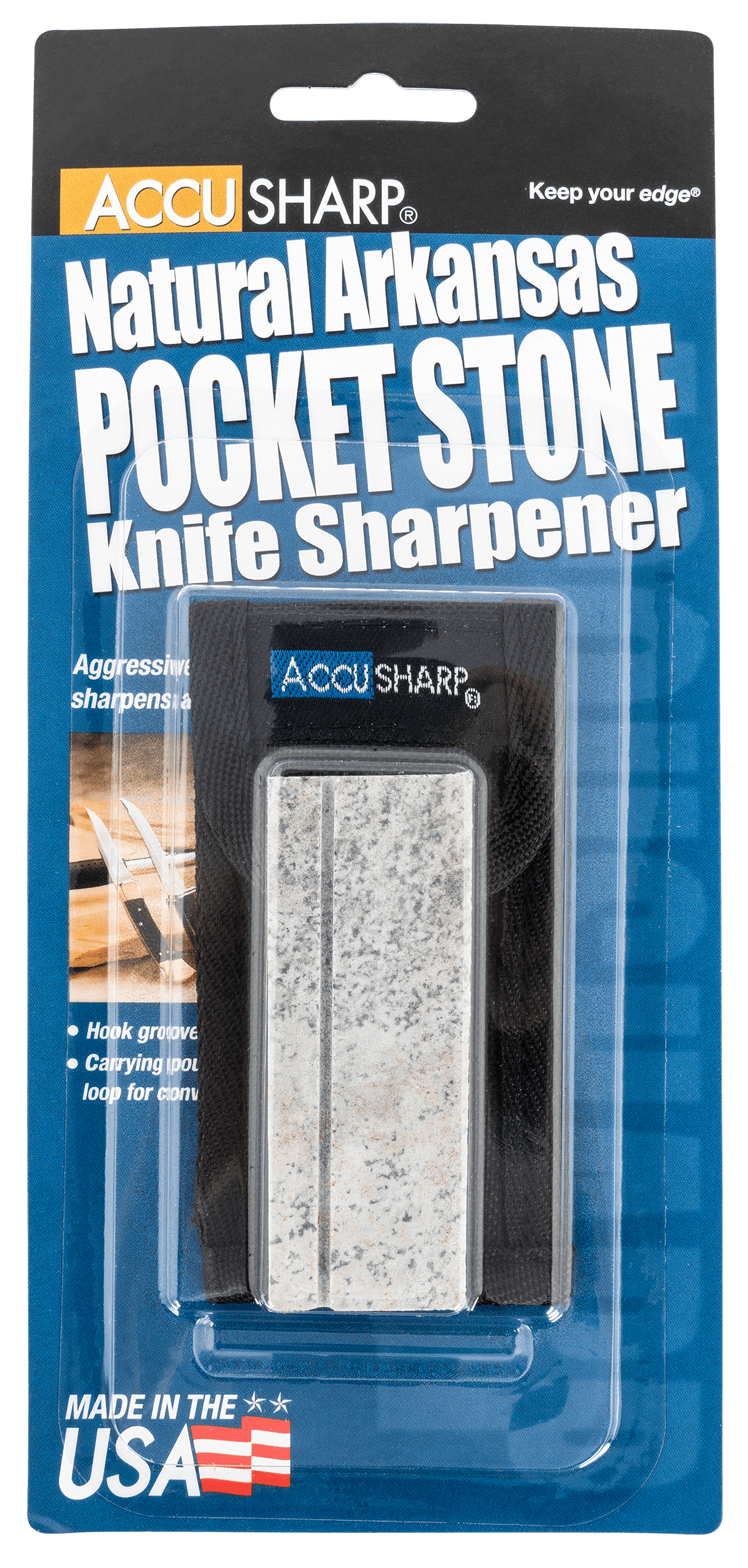 Accusharp Accusharp Pocket Stone, Fpi 024c  Accusharp Natural Ark 3in Stone W/pouch Accessories