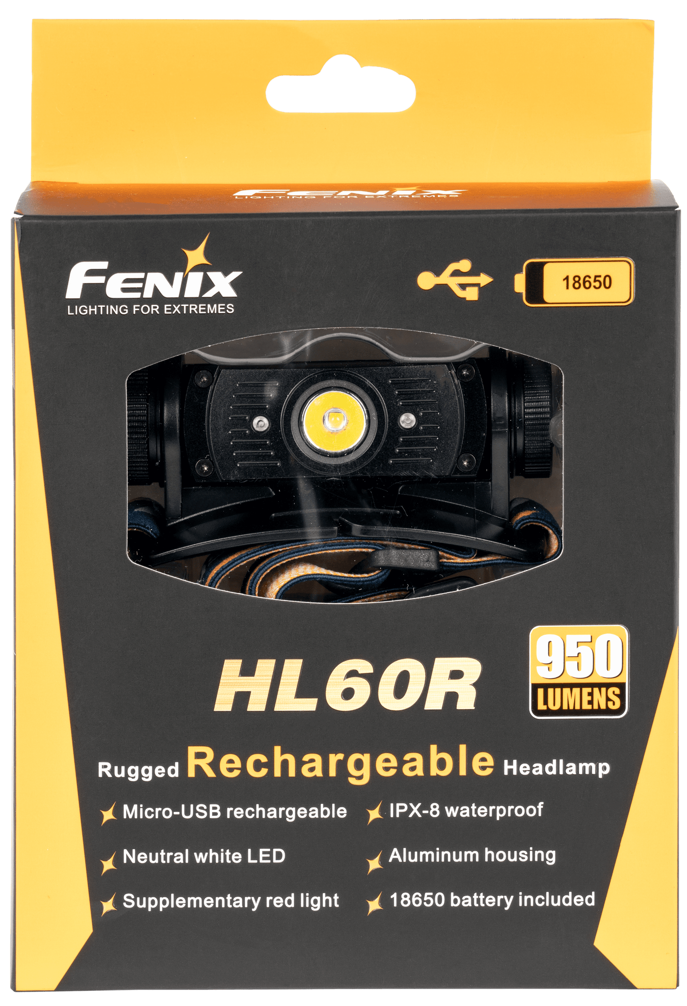 FENIX WHOLESALE Fenix Wholesale Hl60r, Fenix Fxhl60ru2b Micro-usb Rechar 950lum Head Accessories