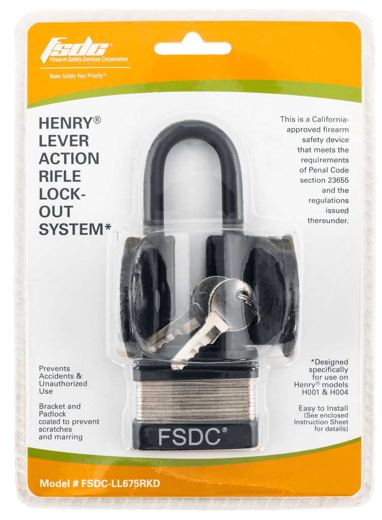  FSDC (Firearm Safety Devices – FSDC-LL675RKD Henry Lever  Action Rifle Lock-Out System (California DOJ-Approved) for Model H001 &  H004 – Coated to Prevent Scratches and Marring : Sports & Outdoors