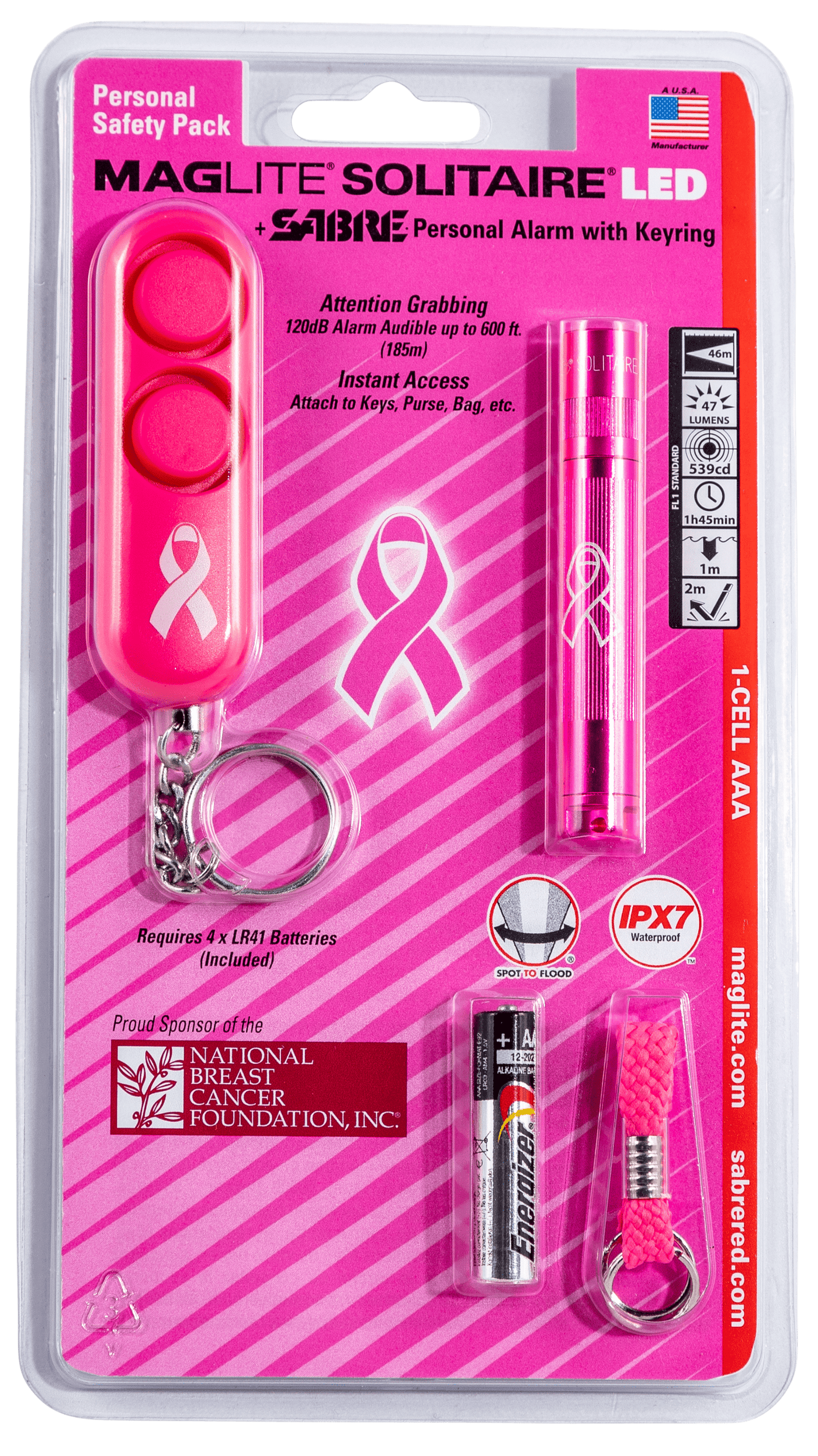 Maglite Maglite Solitaire, Mlt Sj3aud6   Solitaire And Personal Alarm Pink Accessories