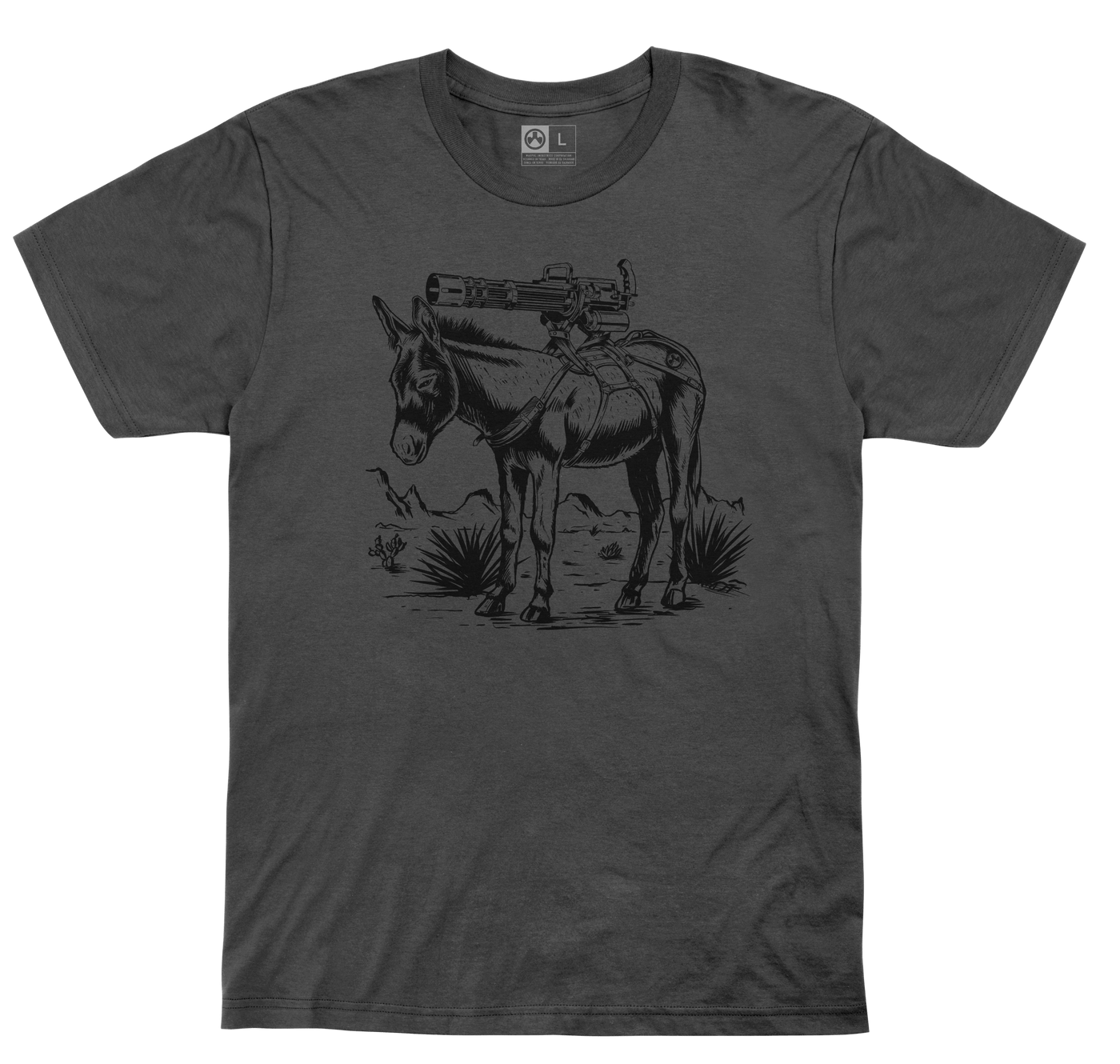 MAGPUL INDUSTRIES CORP Magpul Industries Corp Burro, Magpul Mag1190-010-l  Burro Cotton Tshirt Lg  Char Accessories