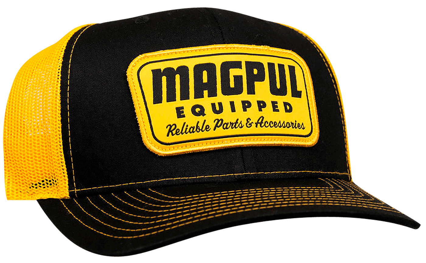 MAGPUL INDUSTRIES CORP Magpul Industries Corp Equipped, Magpul Mag1179-005 Equipped Trucker Hat   Blk/gld Accessories