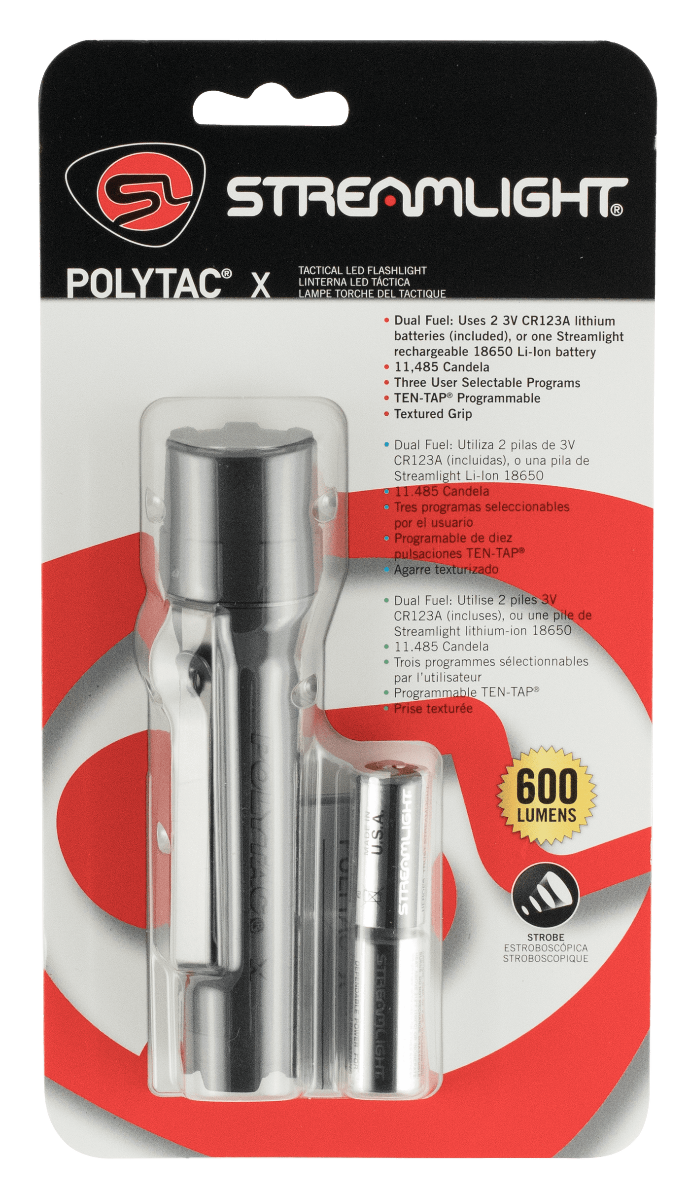Streamlight Streamlight Polytac X, Stl 88600  Polytac X Black Cr123a Accessories