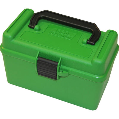 Mtm Mtm Deluxe Handled Rifle Ammo Case Small Rifle Green 50 Rd. Ammunition