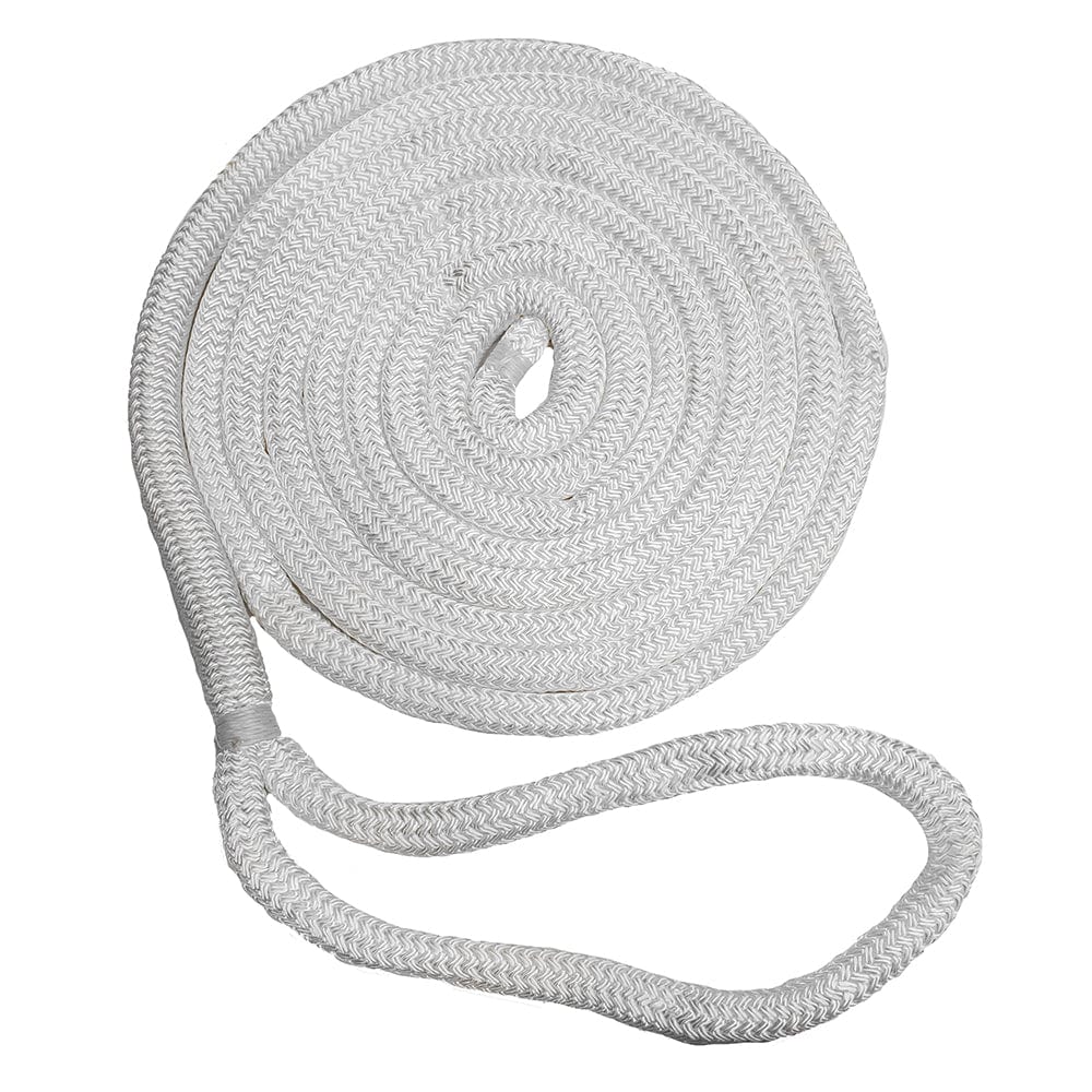 New England Ropes New England Ropes 1/2" x 35' Nylon Double Braid Dock Line - White Anchoring & Docking