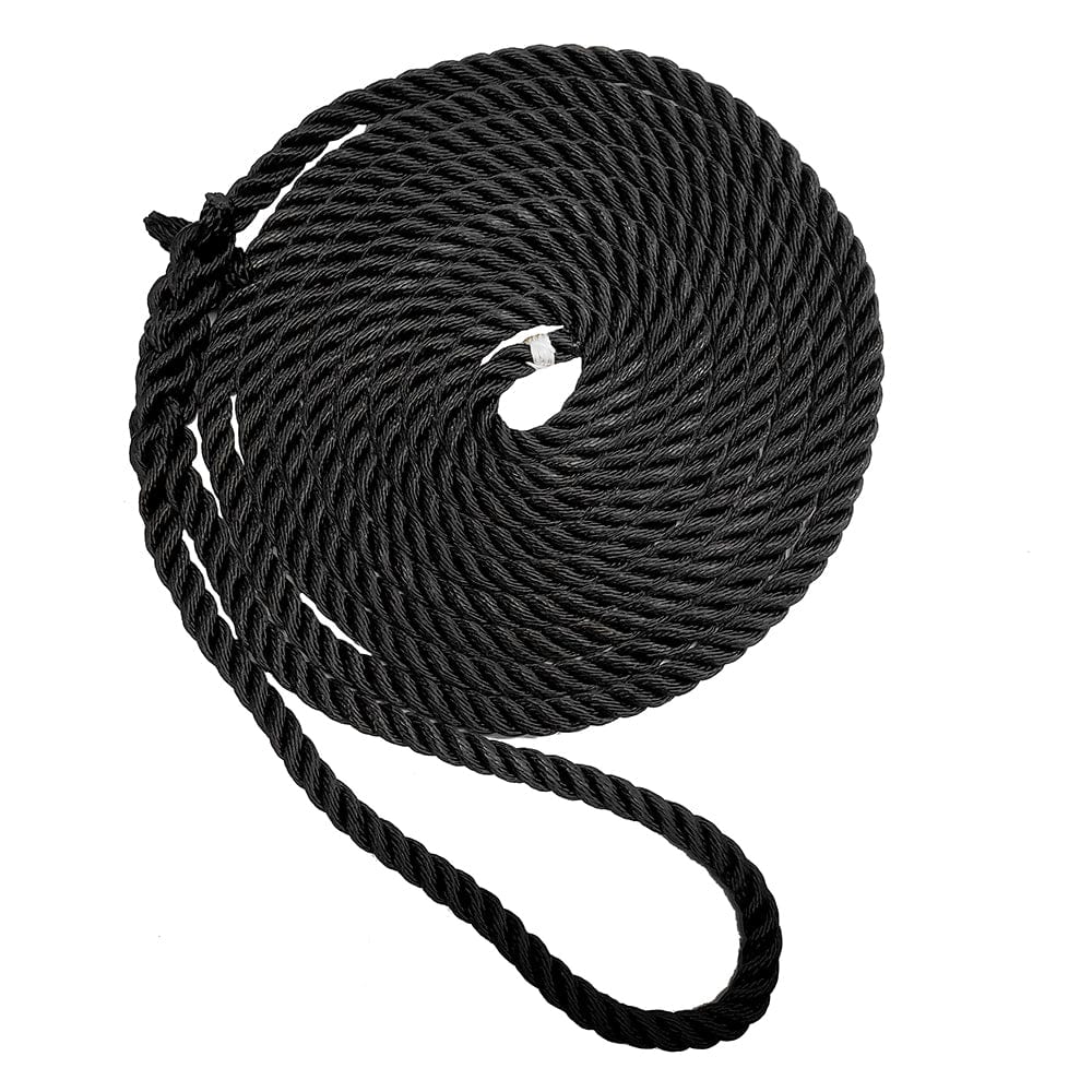 New England Ropes New England Ropes 3/4" X 35' Premium Nylon 3 Strand Dock Line - Black Anchoring & Docking