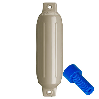 Polyform Polyform G-1 Twin Eye Fender 3.5" x 12.8" - Sand w/Adapter Anchoring & Docking