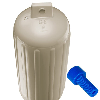Polyform U.S. Polyform G-6 Twin Eye Fender 11" x 30" - Sand w/Adapter Anchoring & Docking