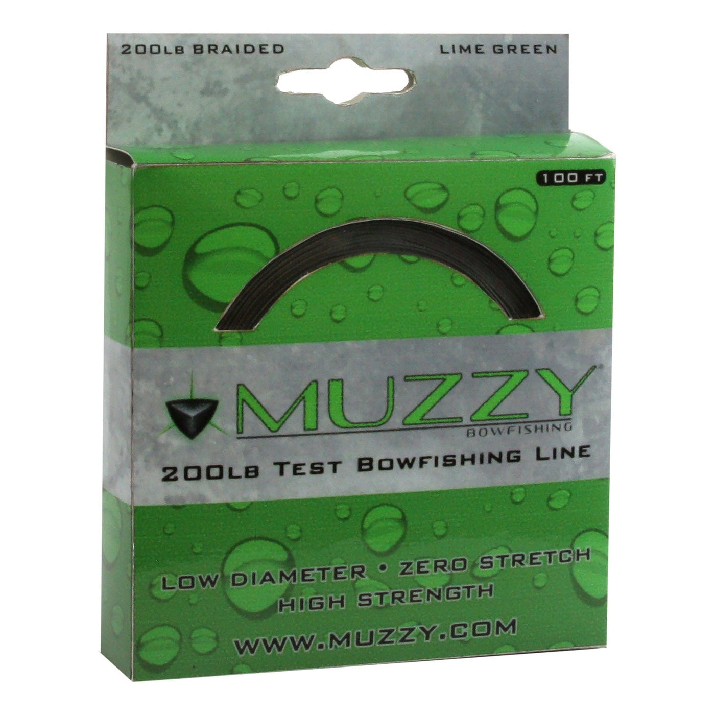 Muzzy Muzzy 200# Braided Bowfishing Line-100 ft. Spool-Lime Green Archery