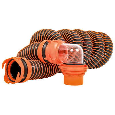 Camco Camco RhinoEXTREME 15' Sewer Hose Kit w/Swivel Fitting 4 In 1 Elbow Caps Automotive/RV