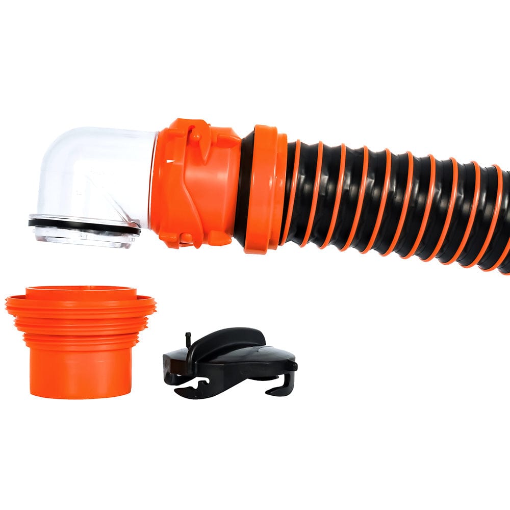 Camco Camco RhinoEXTREME 15' Sewer Hose Kit w/Swivel Fitting 4 In 1 Elbow Caps Automotive/RV
