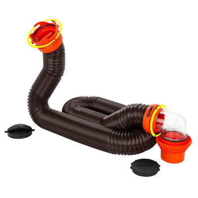Camco Camco RhinoFLEX 15' Sewer Hose Kit w/4 In 1 Elbow Caps Automotive/RV