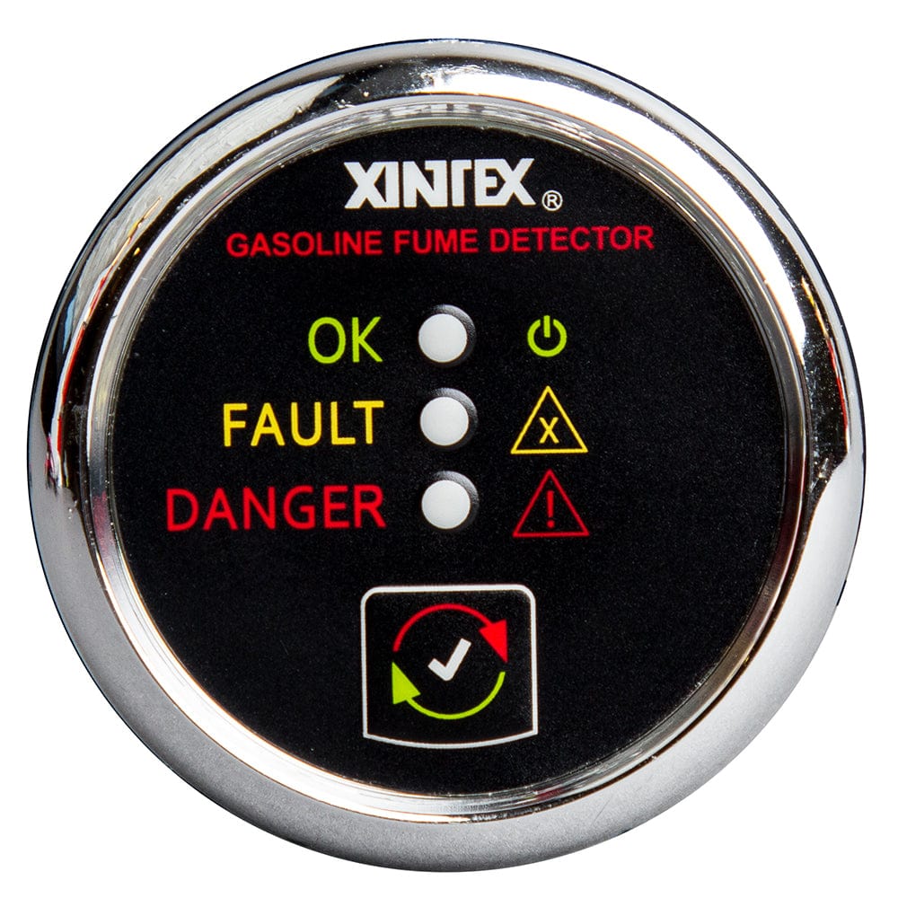 Fireboy-Xintex Xintex Gasoline Fume Detector & Alarm w/Plastic Sensor - Chrome Bezel Display Automotive/RV