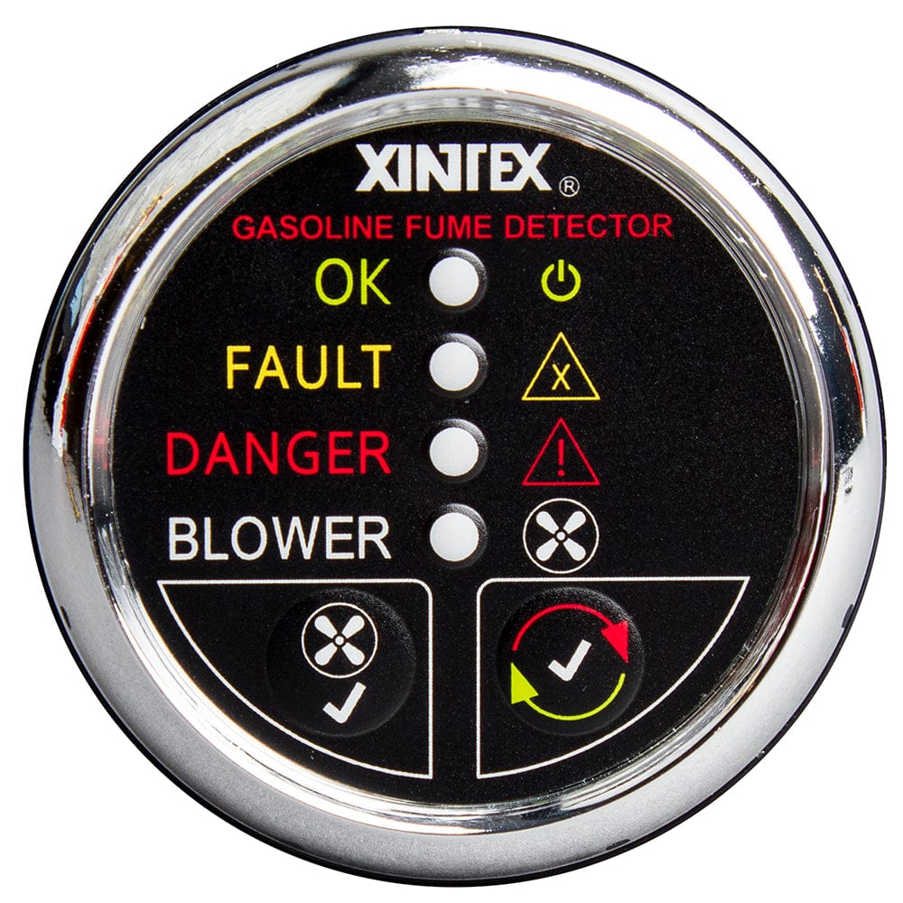 Fireboy-Xintex Xintex Gasoline Fume Detector & Blower Control w/Plastic Sensor - Chrome Bezel Display Automotive/RV