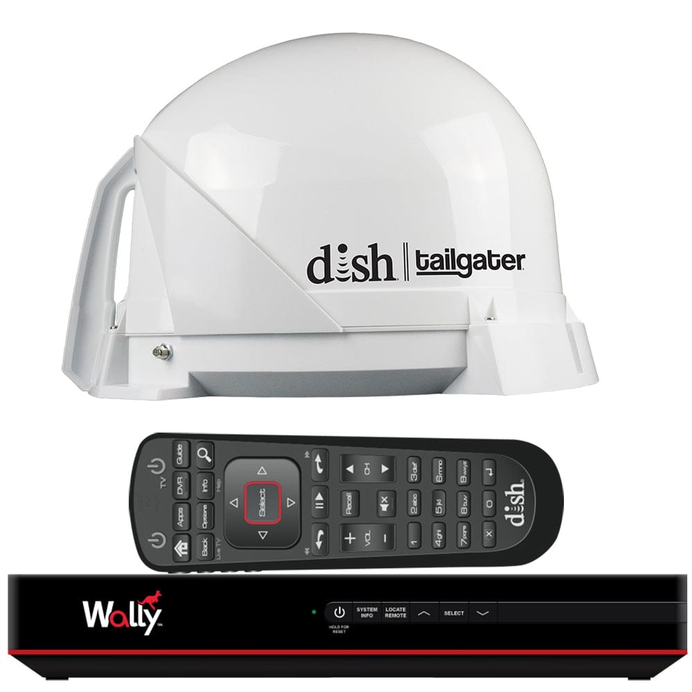 KING KING DISH® Tailgater® Satellite TV Antenna Bundle w/DISH® Wally® HD Receiver & Cables Automotive/RV