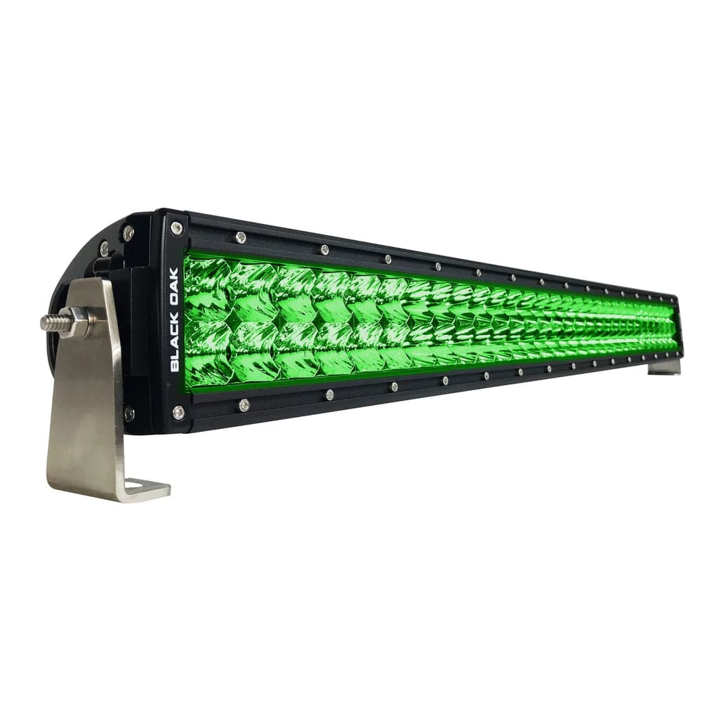 Black Oak LED Black Oak Curved Double Row Combo Green Hog Hunting 30" Light Bar - Black Lighting