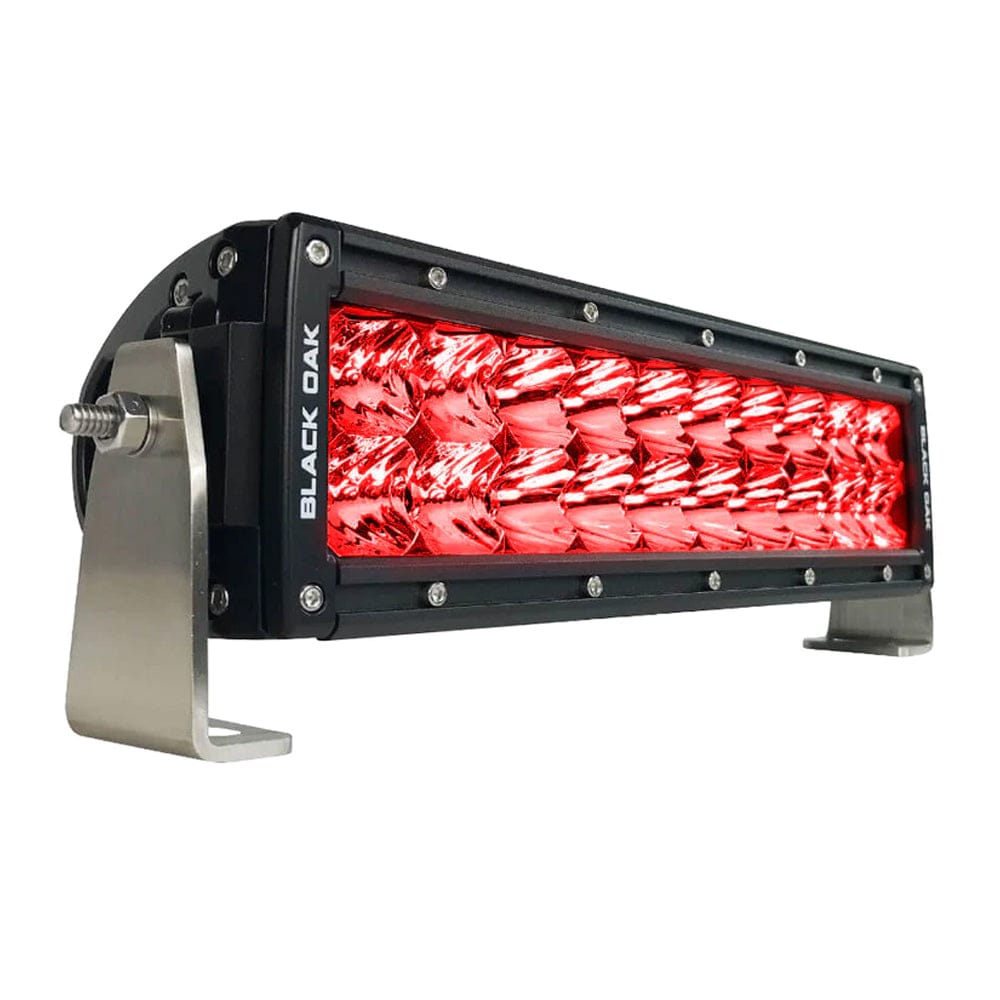 Black Oak LED Black Oak Double Row Combo Red Predator Hunting 10" Light Bar - Black Lighting