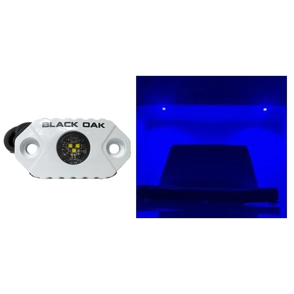 Black Oak LED Black Oak Rock Accent Light - Blue - White Housing Lighting