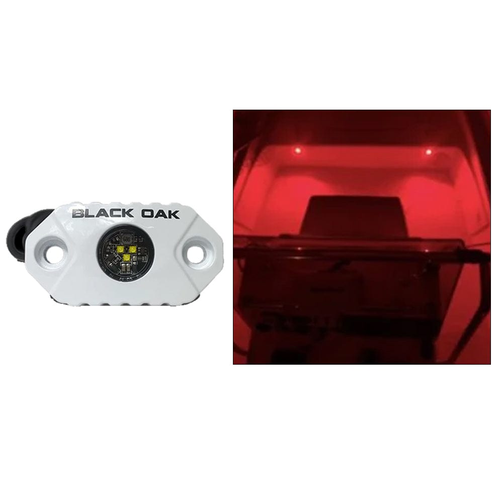Black Oak LED Black Oak Rock Accent Light - Red - White Housing Lighting