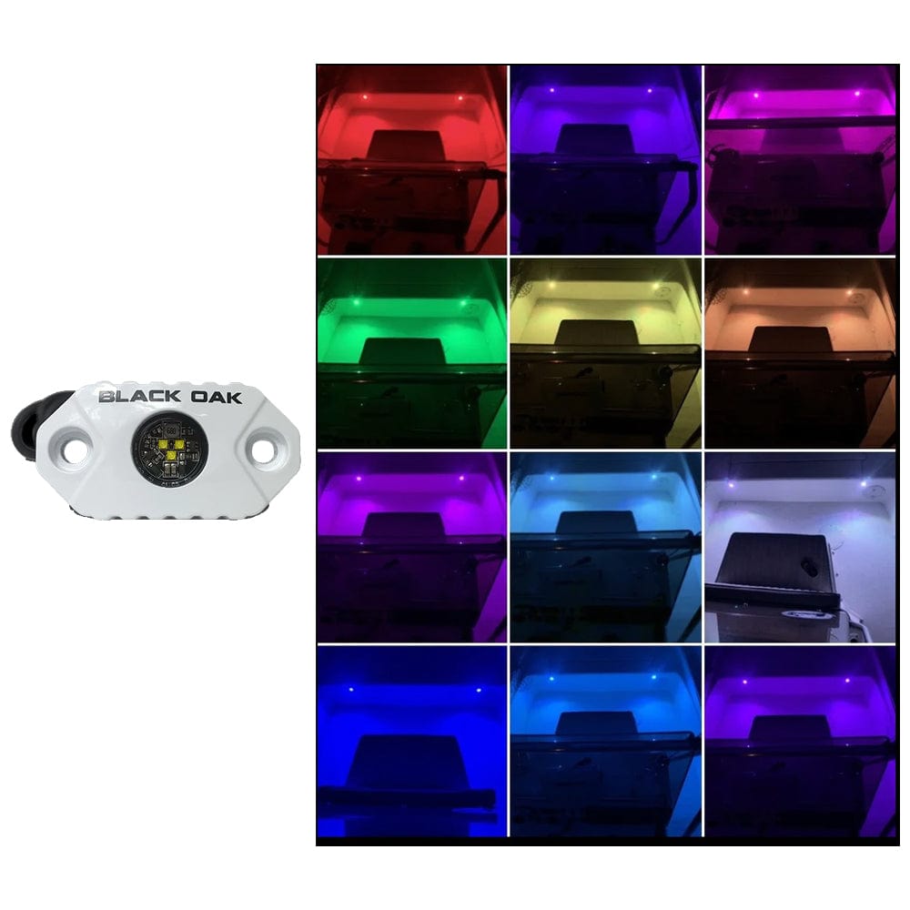 Black Oak LED Black Oak Rock Accent Light - RGB - White Housing Lighting