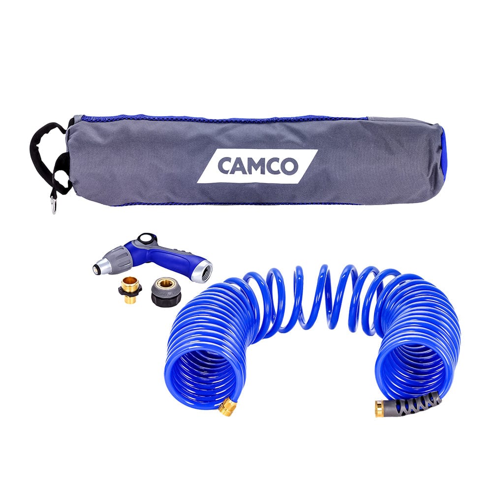 Camco Camco 40' Coiled Hose & Spray Nozzle Kit Boat Outfitting