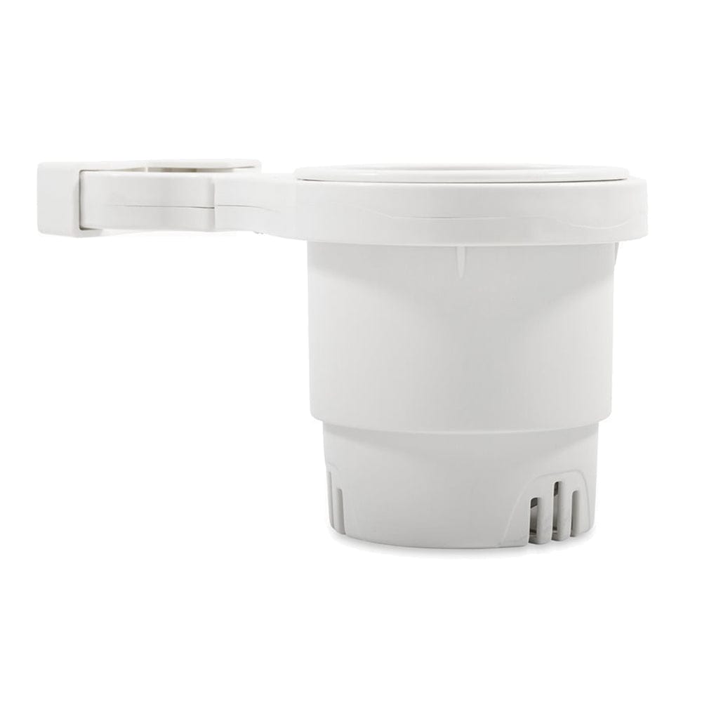 Camco Camco Clamp-On Rail Mounted Cup Holder - Large for Up to 2" Rail - White Boat Outfitting