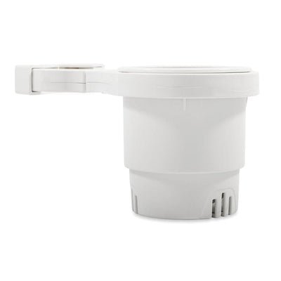 Camco Camco Clamp-On Rail Mounted Cup Holder - Small for Up to 1-1/4" Rail - White Boat Outfitting