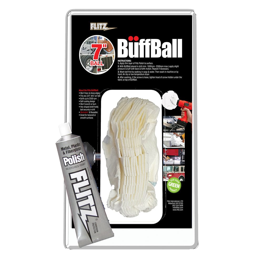 Flitz Flitz Buff Ball - Extra Large 7" - White w/1.76oz Tube Flitz Polish Boat Outfitting