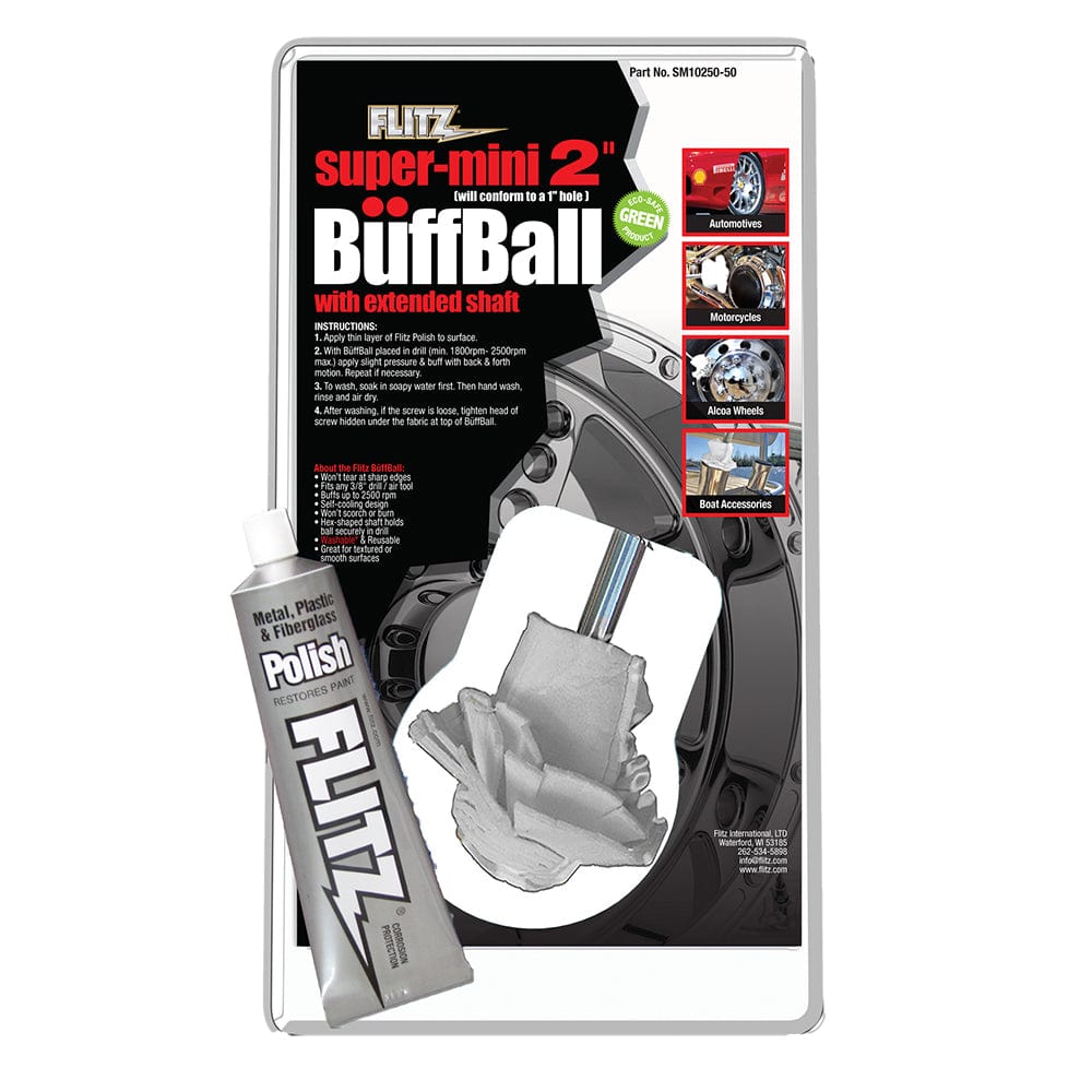 Flitz Flitz Buff Ball - Super Mini 2" - White w/1.76oz Tube Flitz Polish Boat Outfitting