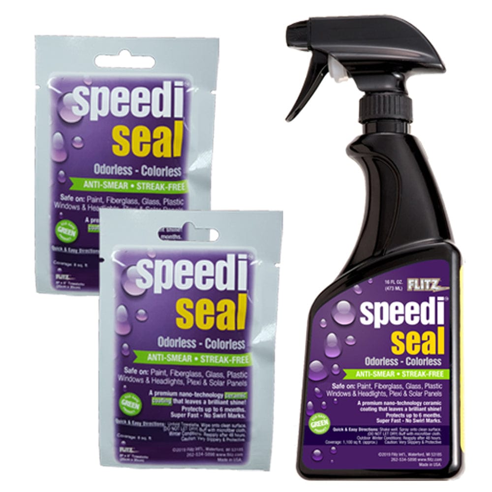 Flitz Flitz Speedi Seal 16oz Spray Bottle w/2-8" x 8" Towelette Packet Boat Outfitting