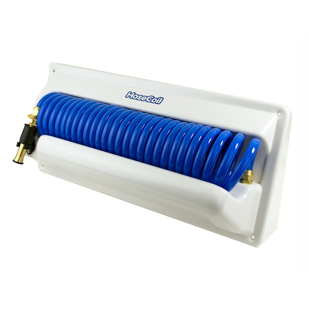 HoseCoil HoseCoil Horizontal Mount Enclosure w/Additional 5' Feeder Hose Boat Outfitting