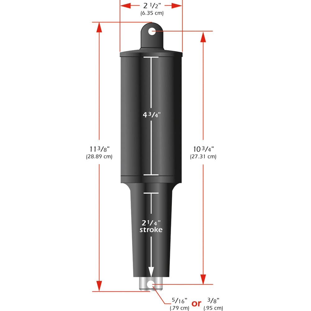 Lenco Marine Lenco 101XD Extreme Duty Actuator - 12V - 2-1/4" Stroke - 5/16" Hardware Boat Outfitting