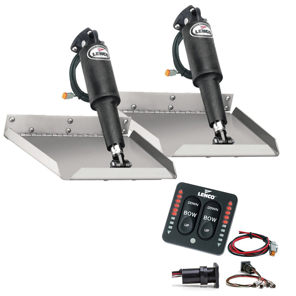 Lenco Marine Lenco 12" x 12" Edgemount Trim Tab Kit w/LED Indicator Switch Kit 12V Boat Outfitting